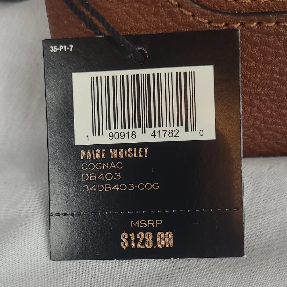 FRYE NEW Cognac Brown Leather Wallet PAIGE Wristlet With Tassle And Strap NWT